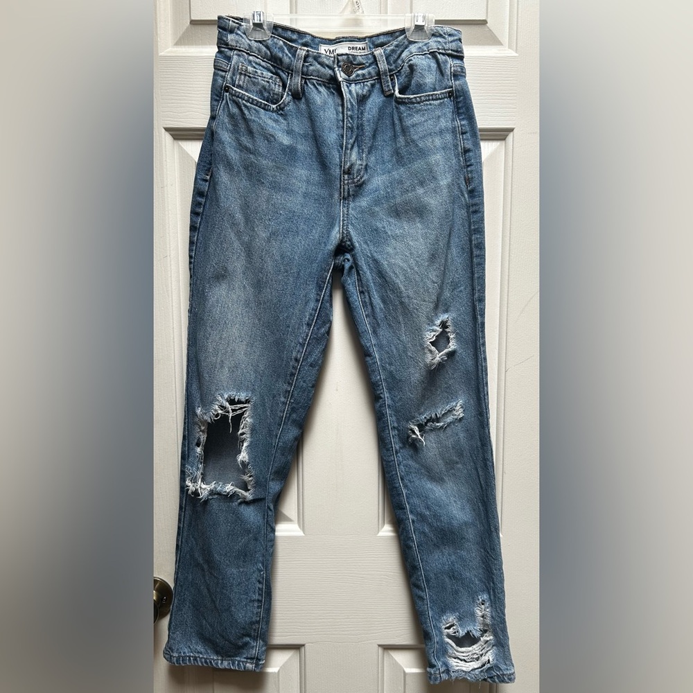 YMI Ripped Dream Denim Blue Jeans Juniors Size 1